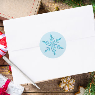Adesivo Redondo Floco de Neve de Natal Minimalista Simples Moderno
