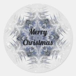 Adesivo Redondo Floco de neve Design com espuma azul