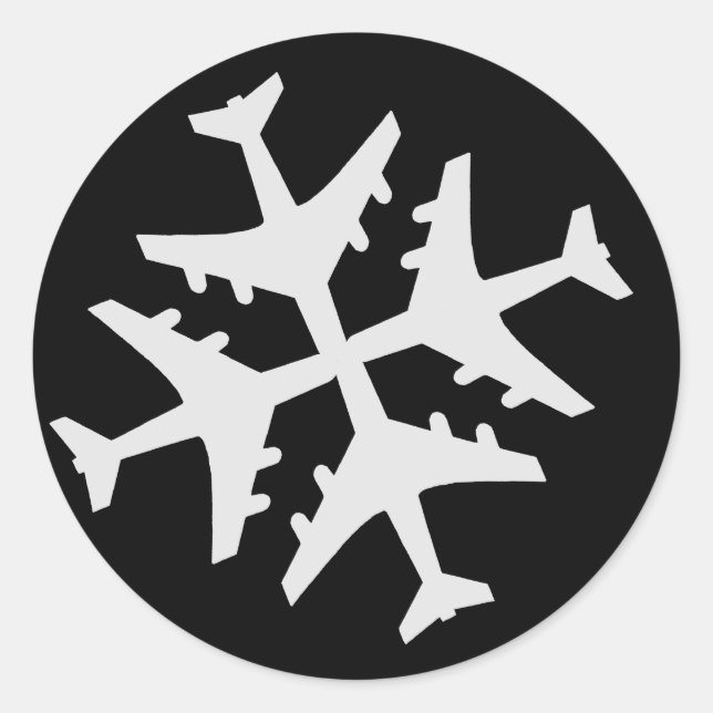 Adesivo Redondo Floco de neve do avião (Frente)