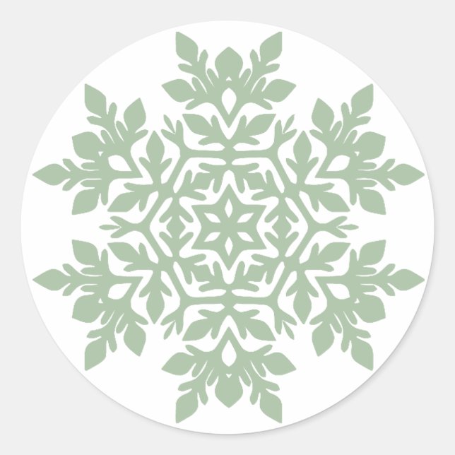 Adesivo Redondo Floco de Neve Elegante (Sage Pine) (Frente)