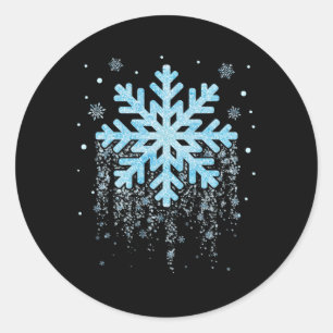 Adesivo Redondo Floco de neve Figurino Inverno de Natal Mens K