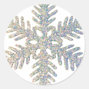 Adesivo Redondo Floco de neve Glittery