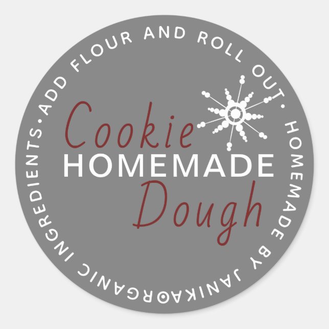 Adesivo Redondo Floco de Neve Homemade de Cookie Dough (Frente)