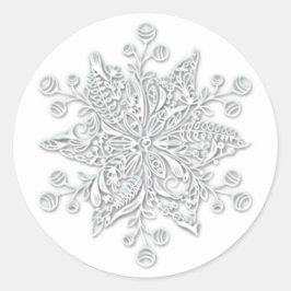 Adesivo Redondo Floco de neve na moda Natal