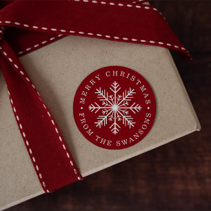 Adesivo Redondo Floco de neve personalizado de Natal