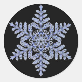 Adesivo Redondo Floco de neve real em preto