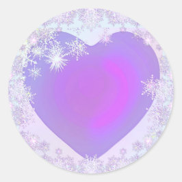 Adesivo Redondo Floco de neve roxo