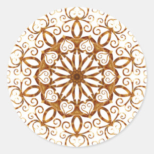 Adesivo Redondo Floco de Ouro em branco