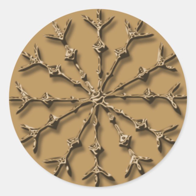 Adesivo Redondo Flocos de cartões de férias personalizáveis do Des (Frente)