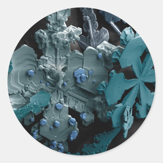 Adesivo Redondo Flocos de neve (Frente)