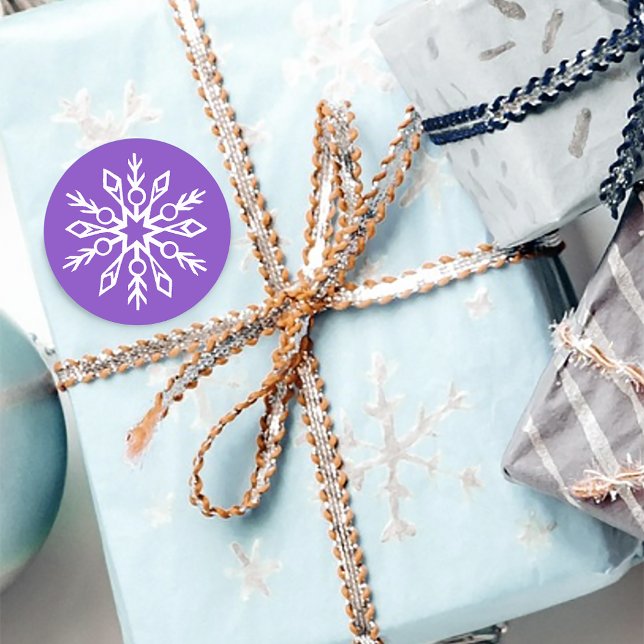 Adesivo Redondo Flocos de neve brancos Ametist (Criador carregado)