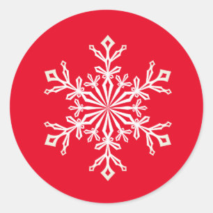 Adesivo Redondo Flocos de neve e palitos de Natal