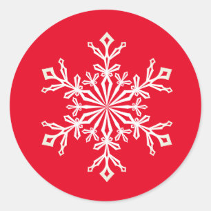 Adesivo Redondo Flocos de neve e palitos de Natal