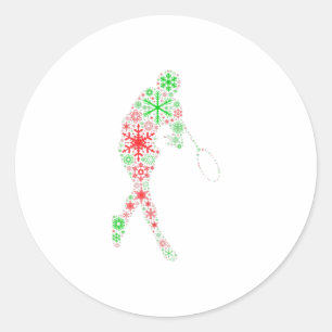 Adesivo Redondo Flocos de neve engraçados - Tênis racket ba