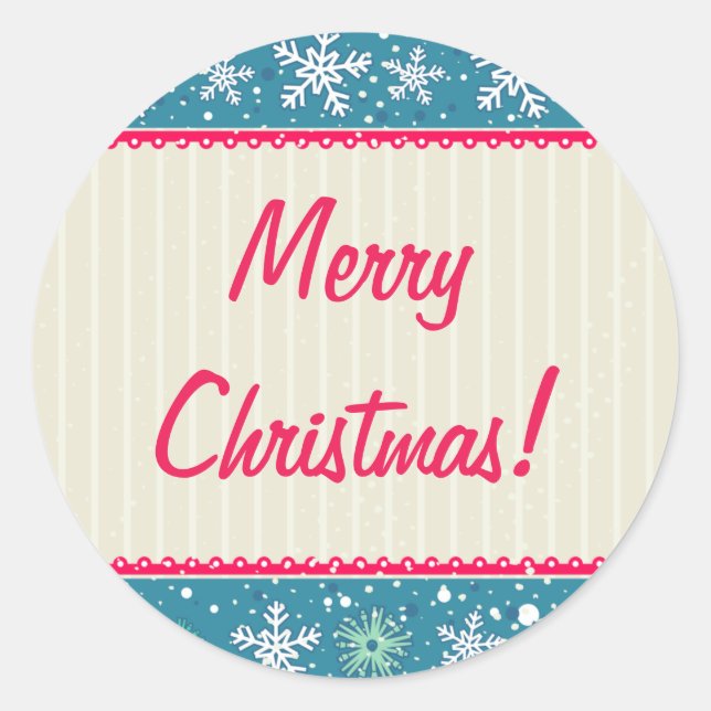 Adesivo Redondo Flocos de neve personalizados e presentes (Frente)