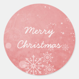 Adesivo Redondo Flocos de neve vermelhos turvos