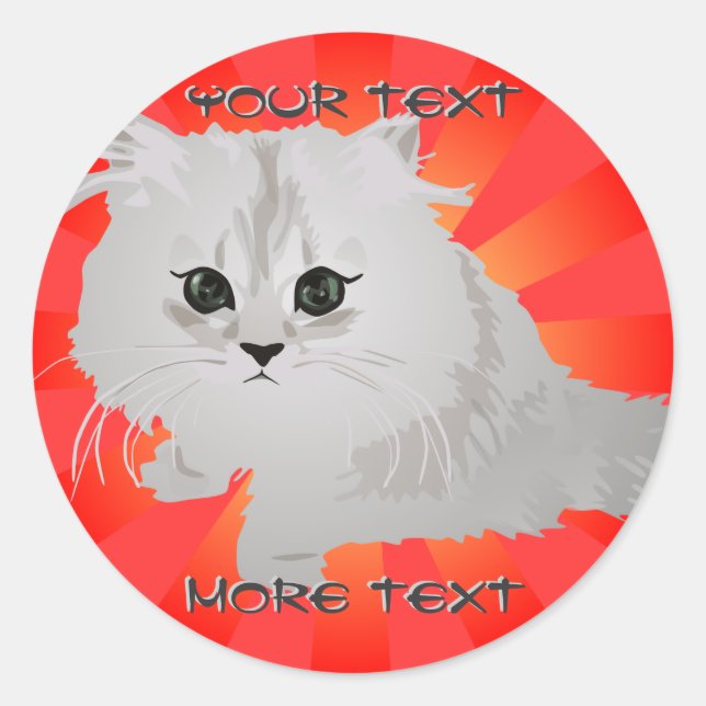 Adesivo Redondo Floffy Kitten Stickers (Frente)
