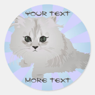 Adesivo Redondo Floffy Kitten Stickers