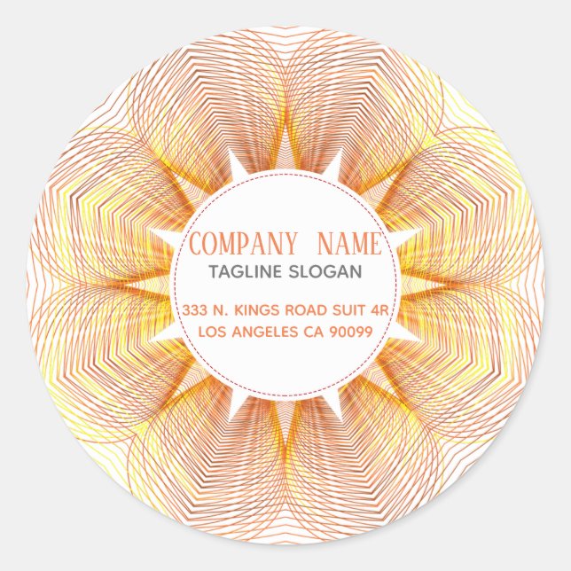 Adesivo Redondo Flor Amarelo E Laranja (Frente)