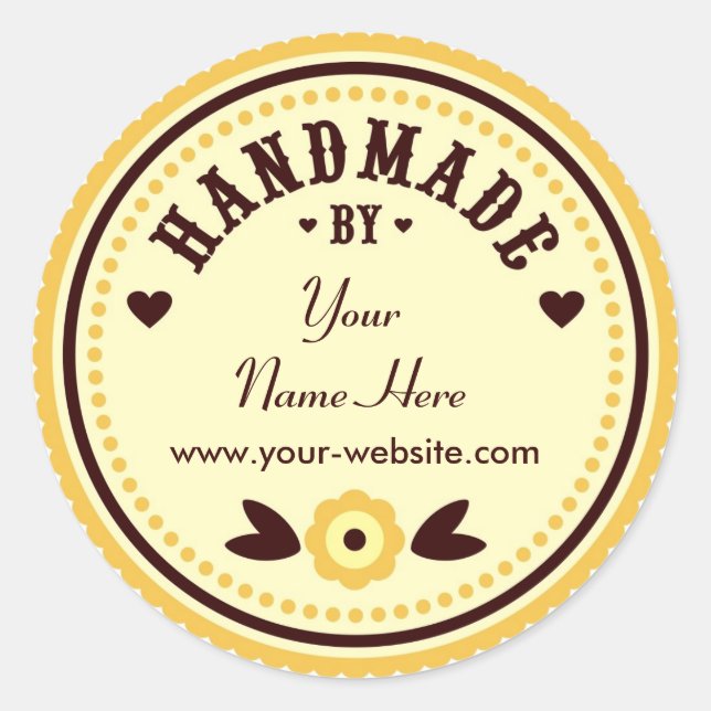 Adesivo Redondo Flor Amarelo Feita Por Autocolantes Personalizados (Frente)