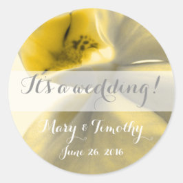 Adesivo Redondo Flor Artístico em Pedras Amarelas - Casamento