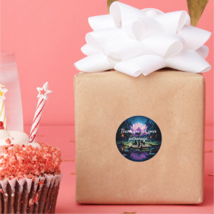 Adesivo Redondo Flor bonito Lilac Lotus