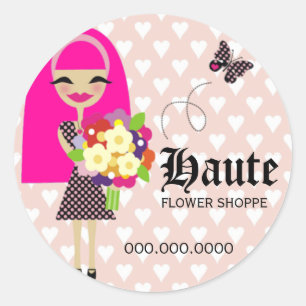 Adesivo Redondo FLOR & BORBOLETA de 311-KILA   PERMUTÁVEIS