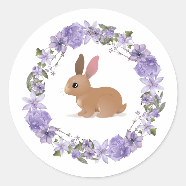 Adesivo Redondo Flor Bunny Sticker (Frente)
