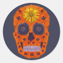 Adesivo Redondo Flor - Caveira 1