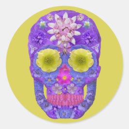 Adesivo Redondo Flor - Caveira 5