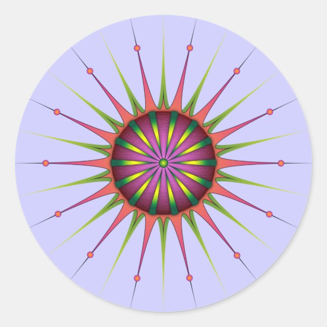 Adesivo Redondo Flor com luz negra (Frente)