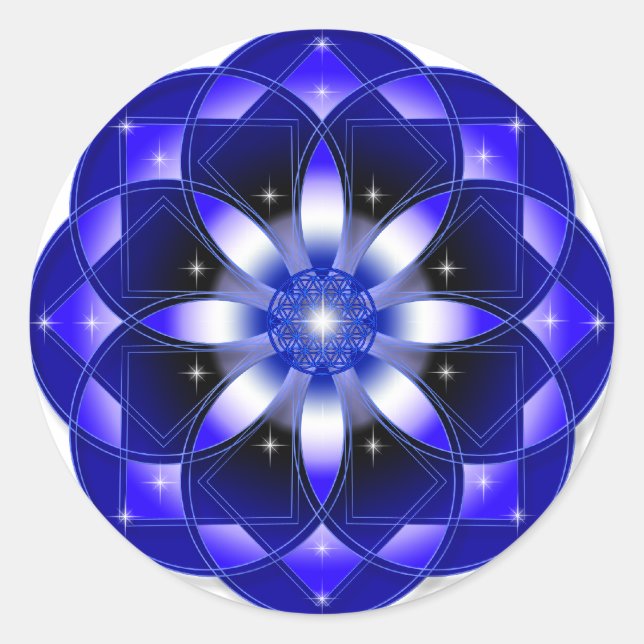 Adesivo Redondo Flor cósmica (Frente)