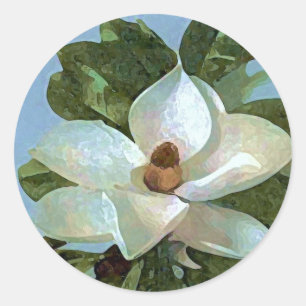 Adesivo Redondo Flor da flor da magnólia