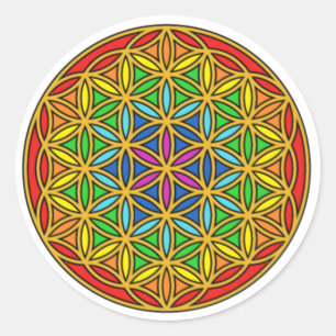 Adesivo Redondo Flor da vida Chakra1