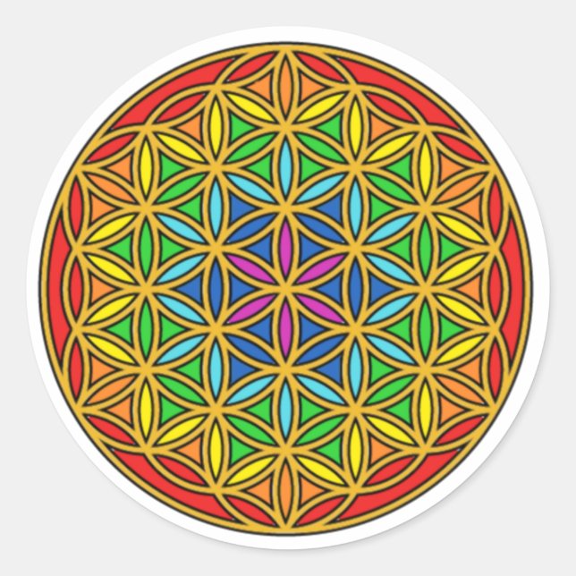 Adesivo Redondo Flor da Vida Chakra1 (Frente)