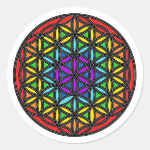 Adesivo Redondo Flor da vida Chakra2