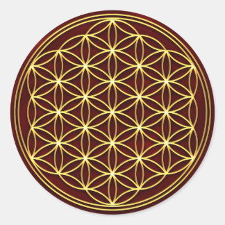 Adesivo Redondo Flor da vida Gold - Flower of life -