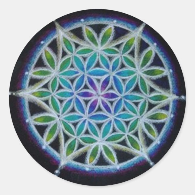 Adesivo Redondo Flor da vida Mandala Sticker (Frente)