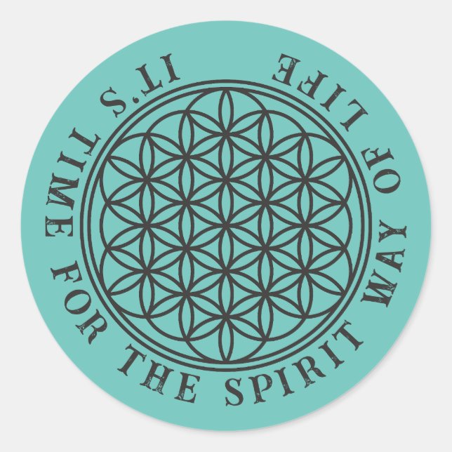 Adesivo Redondo FLOR DA VIDA - Símbolo de Geometria Sagrado 1 (Frente)