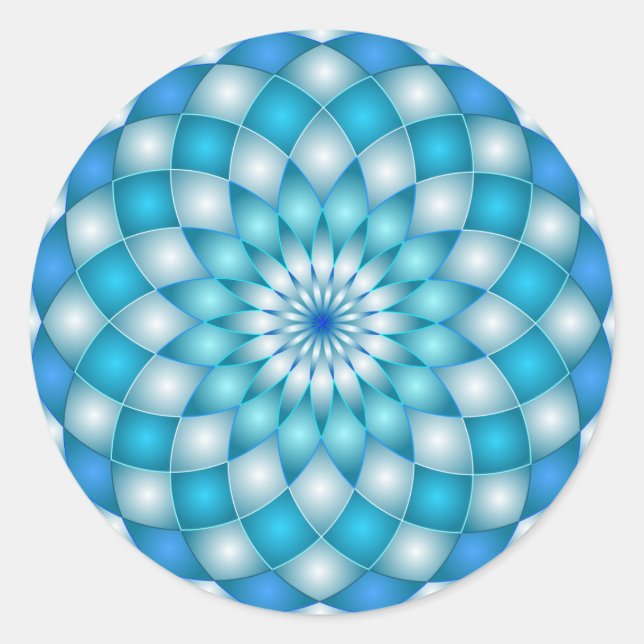 Adesivo Redondo Flor de abstrato de mandala (Frente)