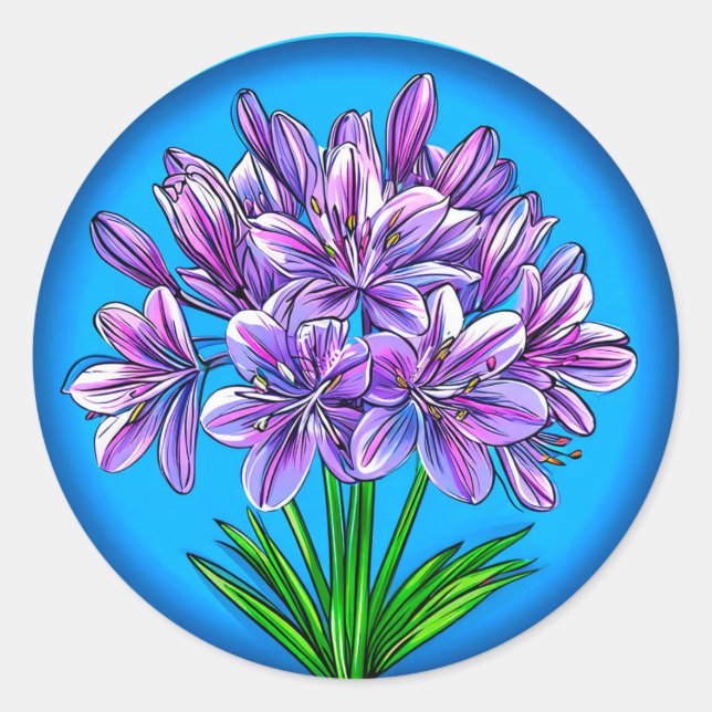 Adesivo Redondo flor de Agapanthus (Frente)