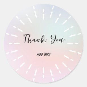 Adesivo Redondo Flor de aquarela gradiente elegante Obrigado Nome