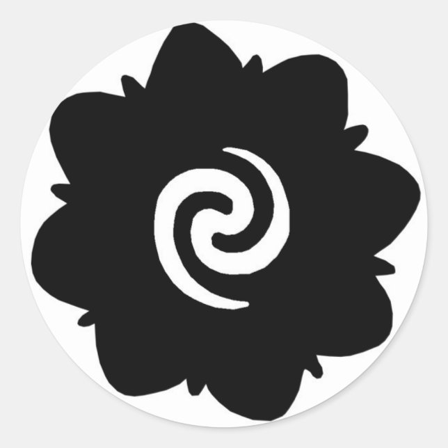 Adesivo Redondo flor de borneo (Frente)