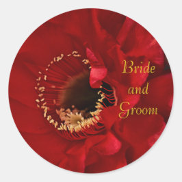 Adesivo Redondo Flor de Cactus Firelight Bride e Groom