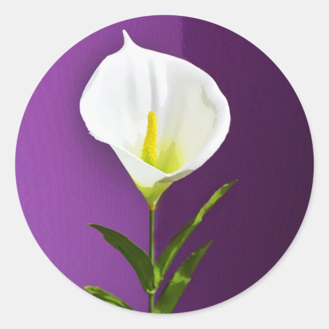 Adesivo Redondo Flor de Cala Lírio (Frente)