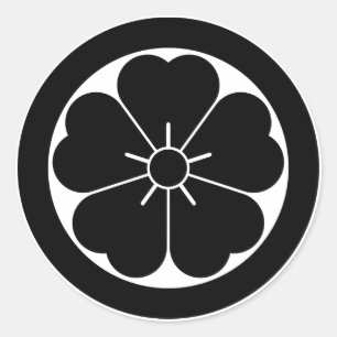 Adesivo Redondo Flor de cerejeira no círculo