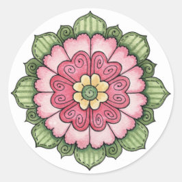 Adesivo Redondo Flor de Corações - Pentes