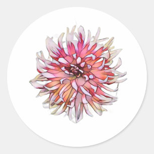 ADESIVO REDONDO FLOR DE DÁLIA