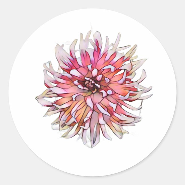 ADESIVO REDONDO FLOR DE DÁLIA (Frente)