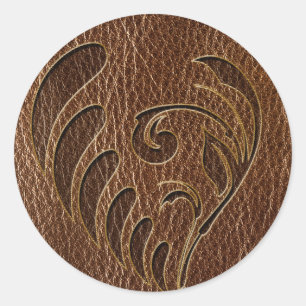 Adesivo Redondo Flor De Leather-Look